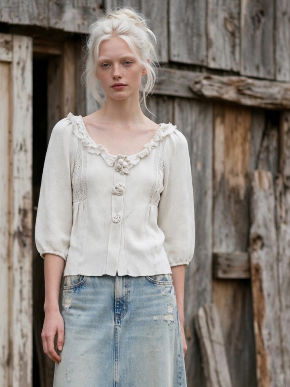 Anthropologie Knitted and Notted knit blouse
